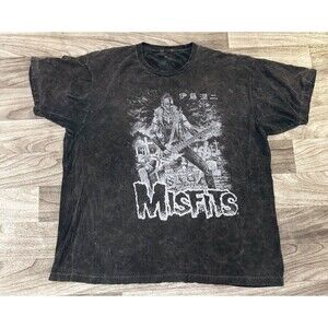 Misfits x Junji Ito T-Shirt XL Gray Mineral Wash Bass Zombie Jerry Only Rare